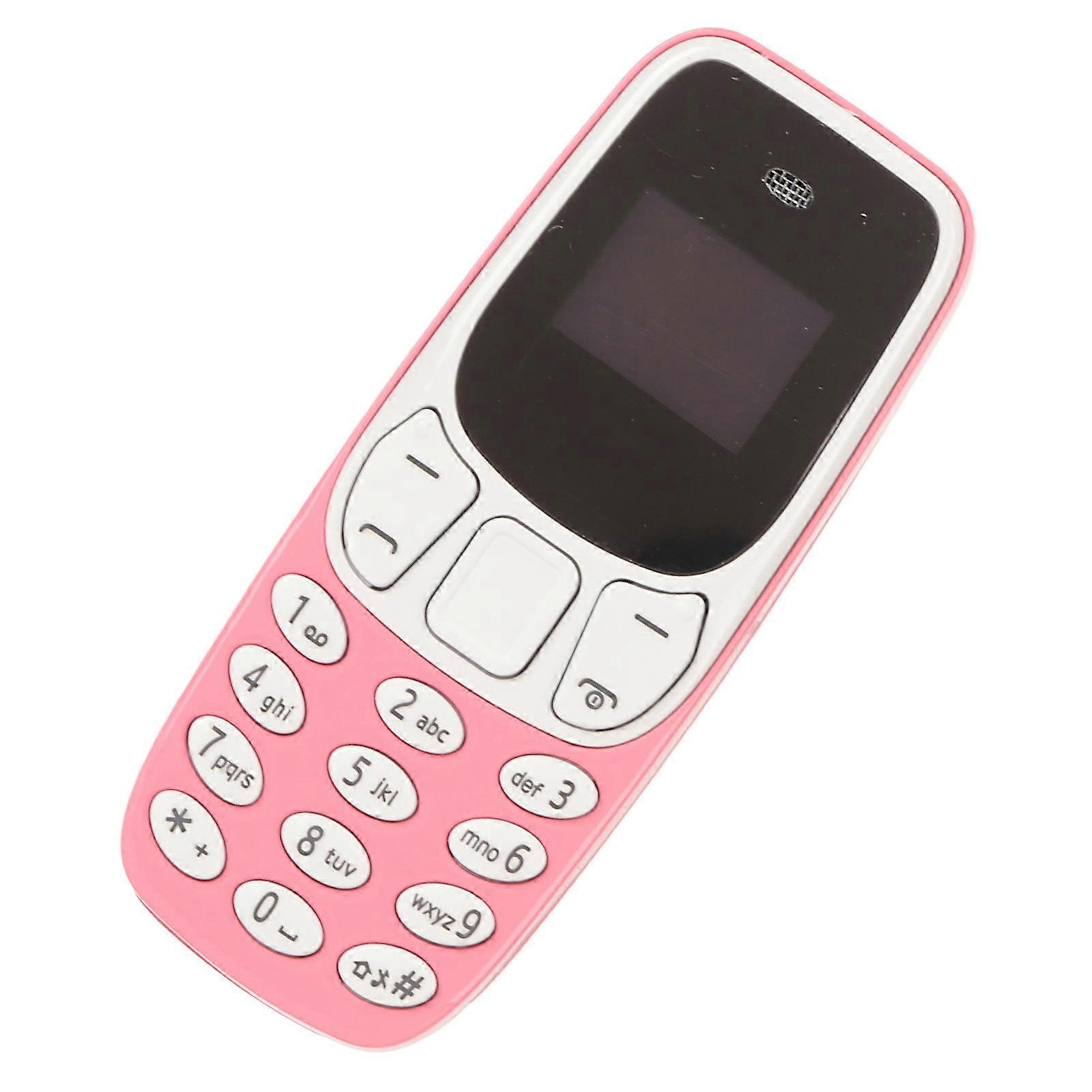 Worlds Smallest Phone Hands Free Bluetooth Dialer Dual SIM Card Unlocked GSM 2 in 1 Mini Mobile Phone Pink 