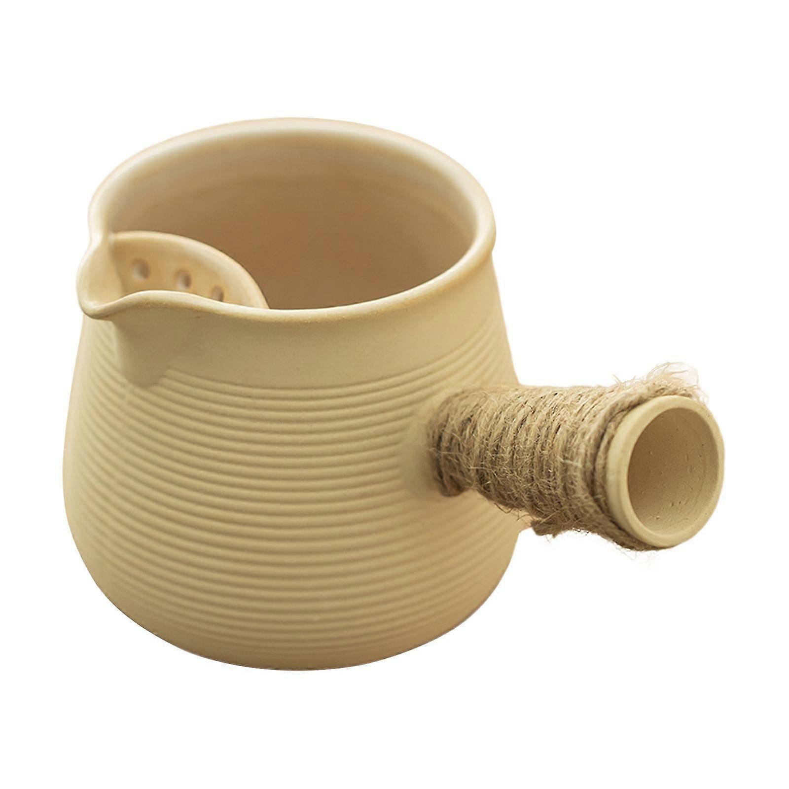 Ceramic Teapot with Tea Filter for Boiling Hot Water with Rope Wrapped Handle