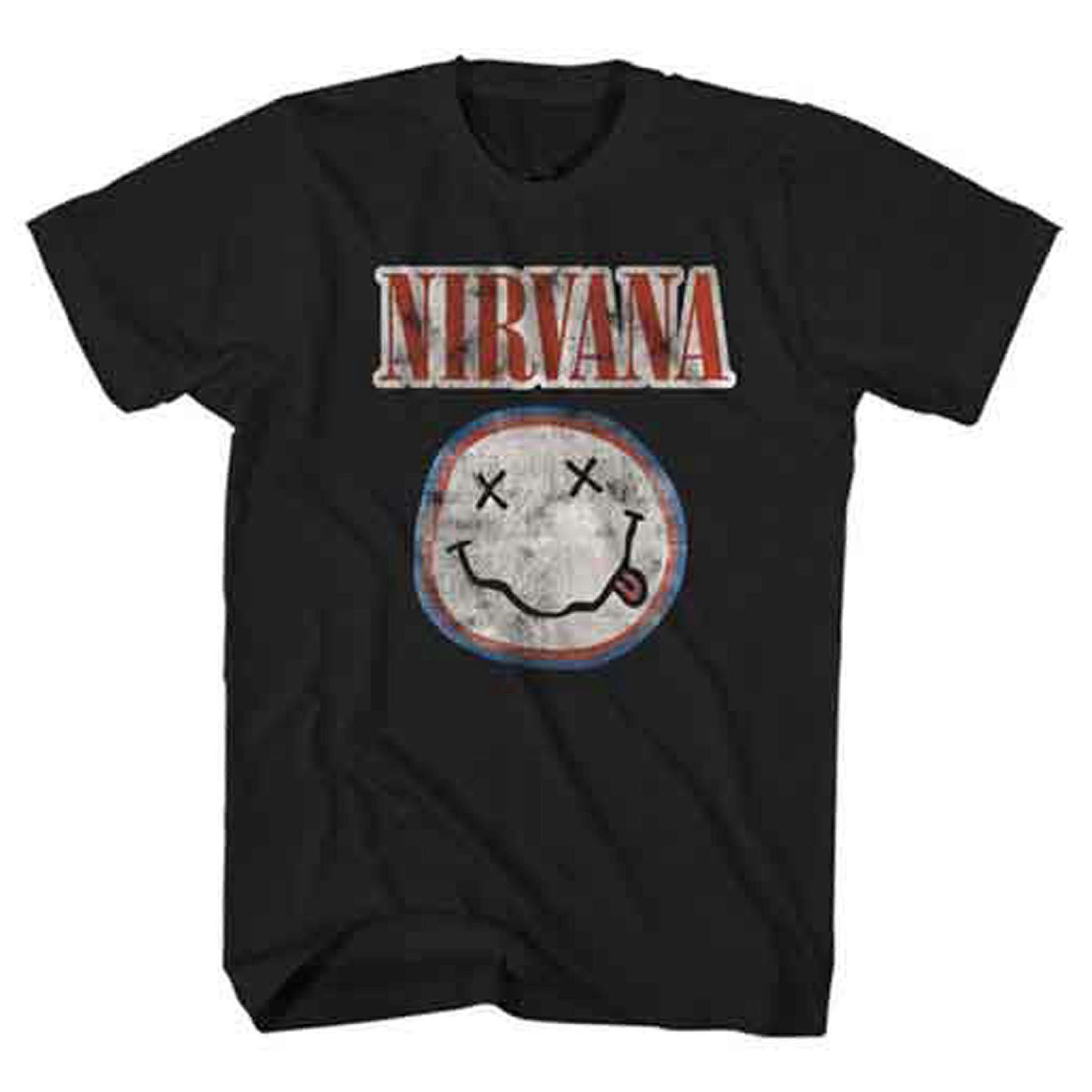 Nirvana Distressed Grunge Smile T Shirt