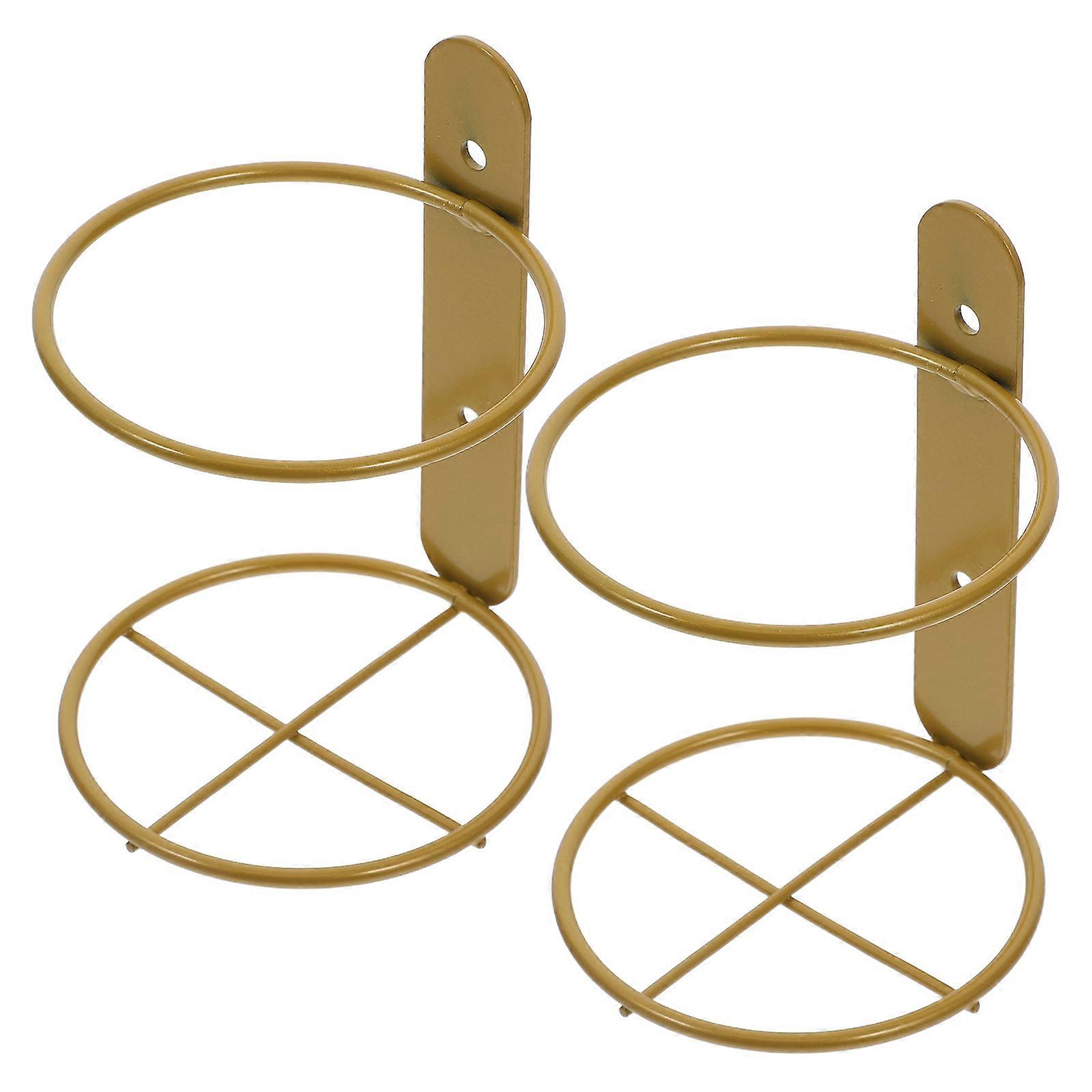 Iron Rack Wall Mounted Holder for Single 2Pcs Golden