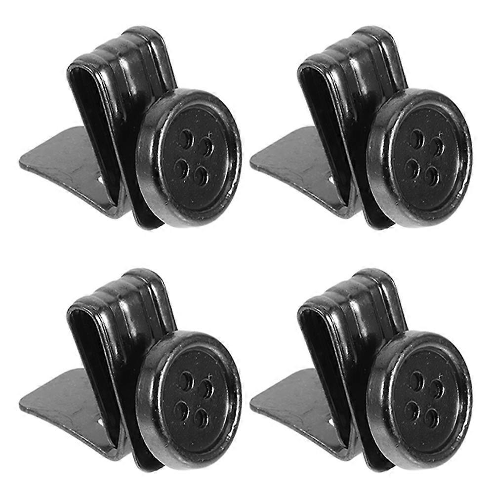 4pcs No Sew Movable Suspenders Buttons for Men – Durable Metal Clasp Jean Clips for Pants & Overalls – Easy Attachment for Casual, Business & DIY