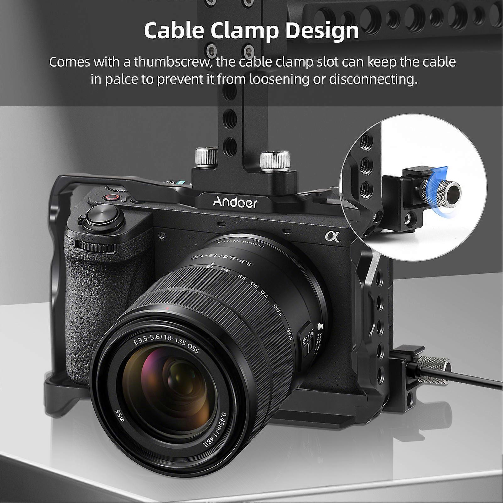 Andoer Aluminum Camera Cage Kit for Sony A6700 - Includes Handle, Grip, Quick Release