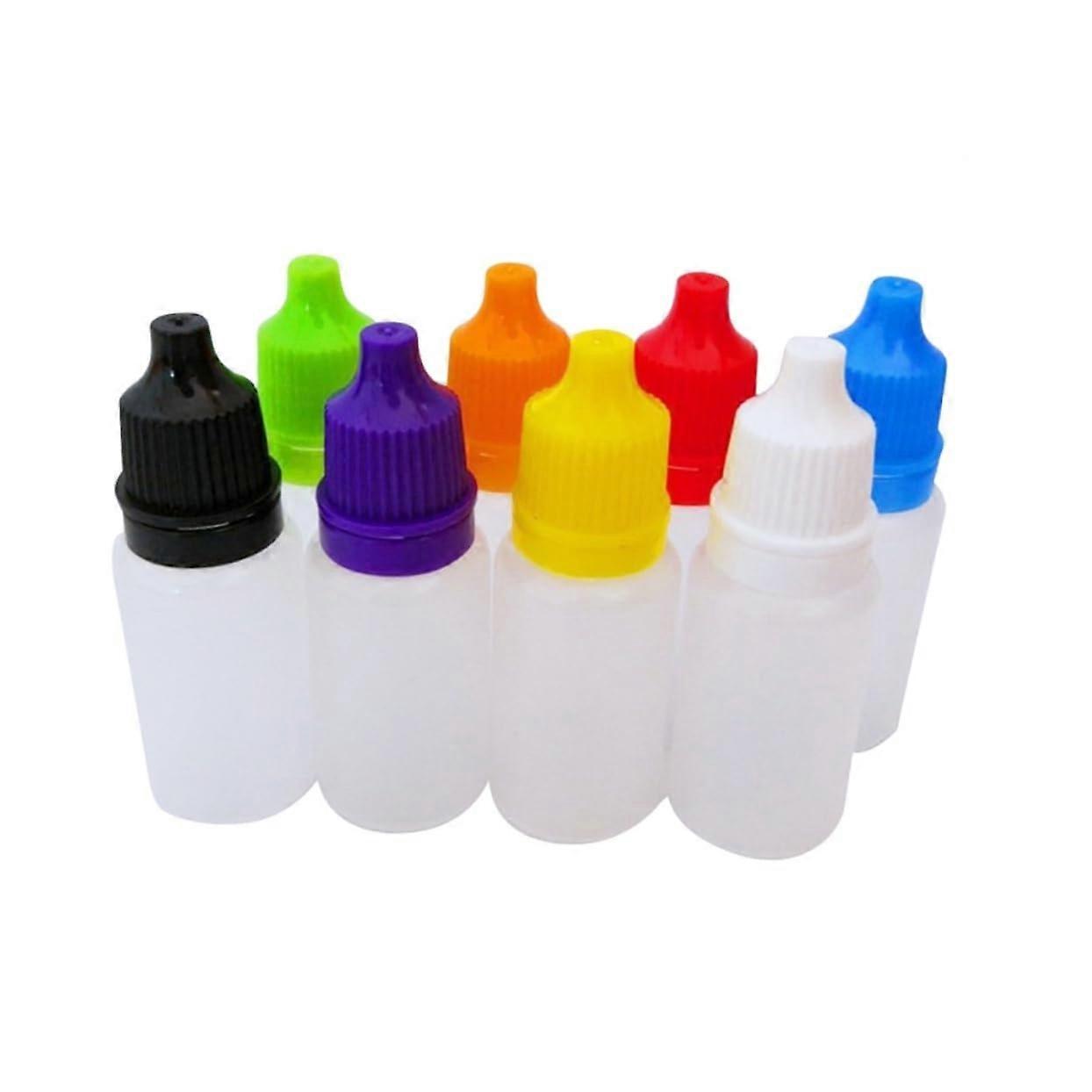 Squeezable Dropper Bottles - 8-Pack Empty Eye Dropper Bottles For Liquids, DIY Crafts, Assorted Colors