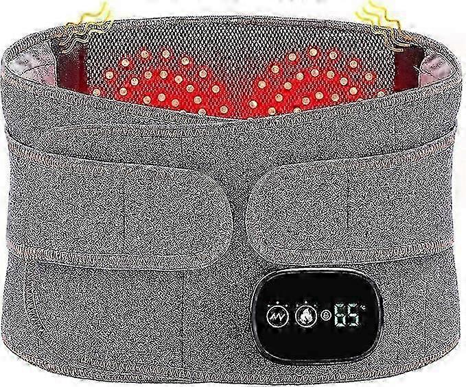 Cordless Heated Back Belt Abdomen Warmer Lumbar Support With 3 Fast Heating Massaging Modes, Touch Screen For Lower Back Pain Relief