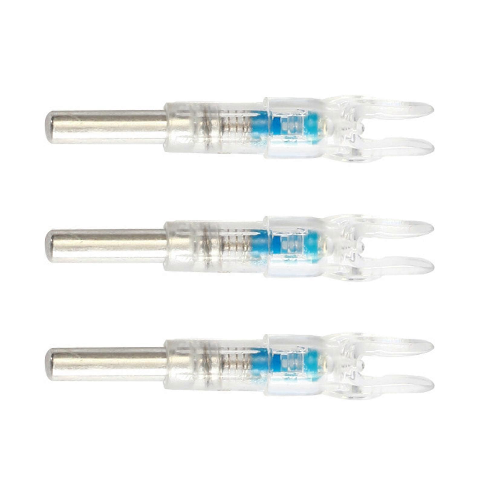 Nocks مضاءة ليلية للرماية 3 عبوات 4.5 سم ل 6.2 مم سهم أوتوماتيكي PE يضيء Nocks القوس والسهم الملحقات