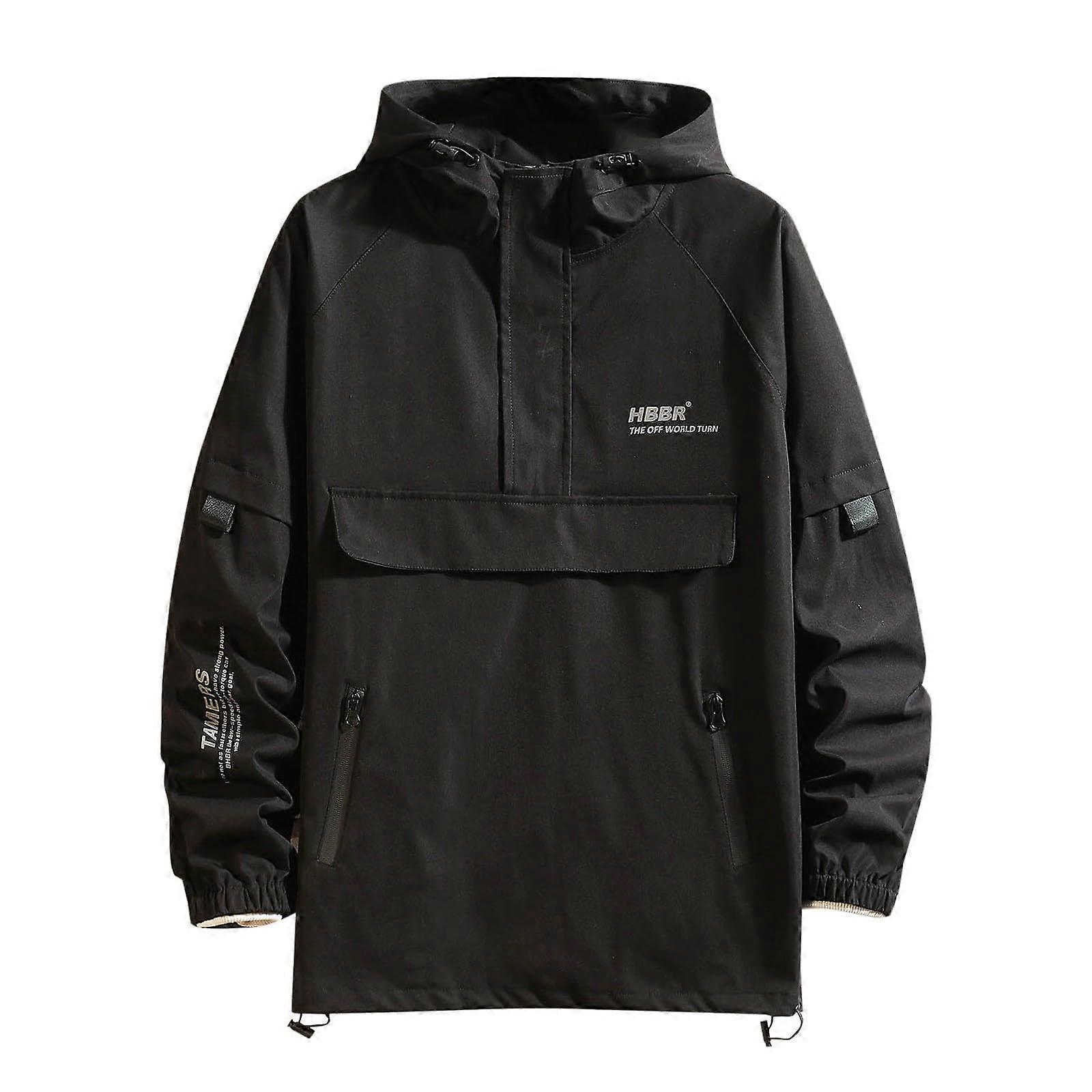 Men's Elegant Rain Jacket with Hood A5 black L
