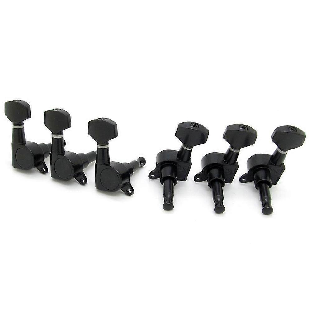 Guitar Tuning Keys Black Tuning Pegs For Electric Guitar String Tuning Metal Lightweight 6Pack