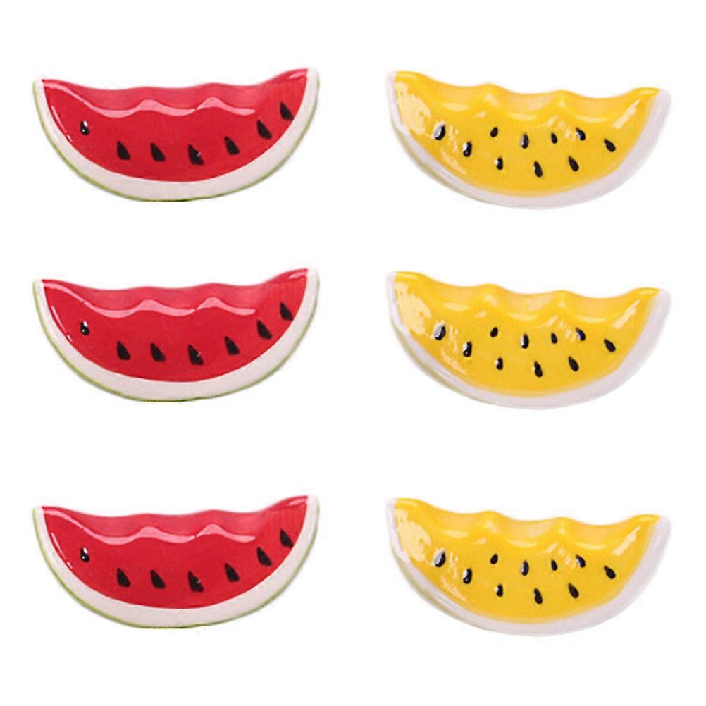 Chopsticks Stand Holder Watermelon Shape Ceramic Creative Design For Dining Table Accessory 6Pcs