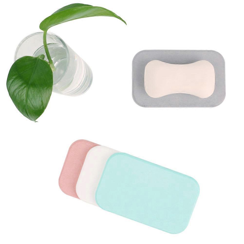 Anti-slip Diatomite Soap Pad Odor Absorption Tray for Bathroom Kitchen Rectangular 2Pcs