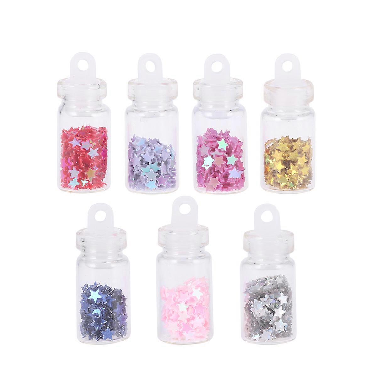 Mini Glass Wishing Bottles Transparent Jars Diy Accessory For Scrap-Booking Message Bottle Craft Supplies Purple Pink