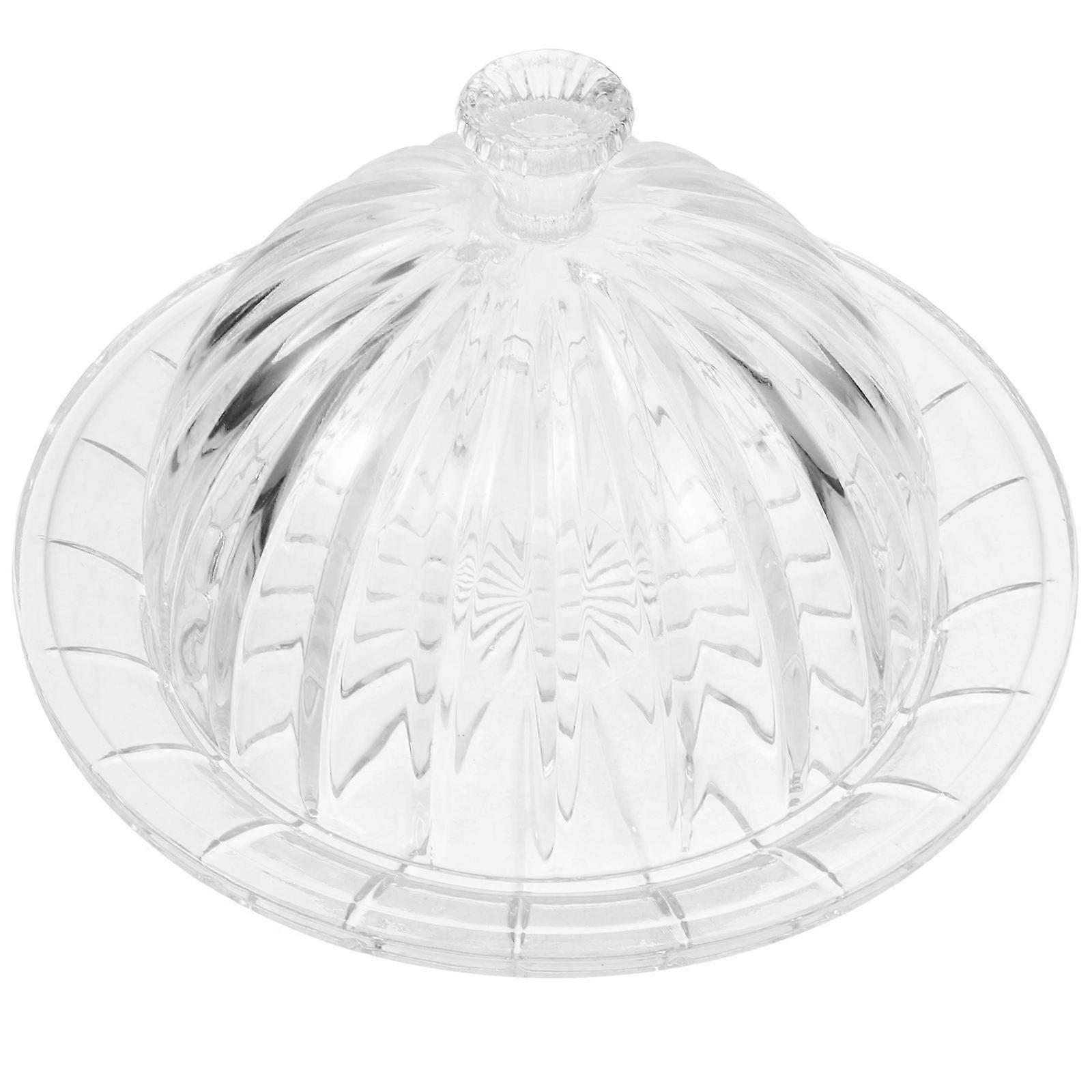 Glass Dessert Dome Plate For Food Storage European Style Display Function 20.00X20.00X13.00CM 1 Set