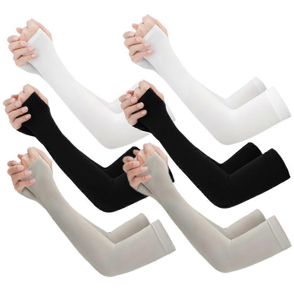 Protective Arm Sleeves Uv Sun Protection Cooling Sleeves for Running 6 Pair Ice Silk