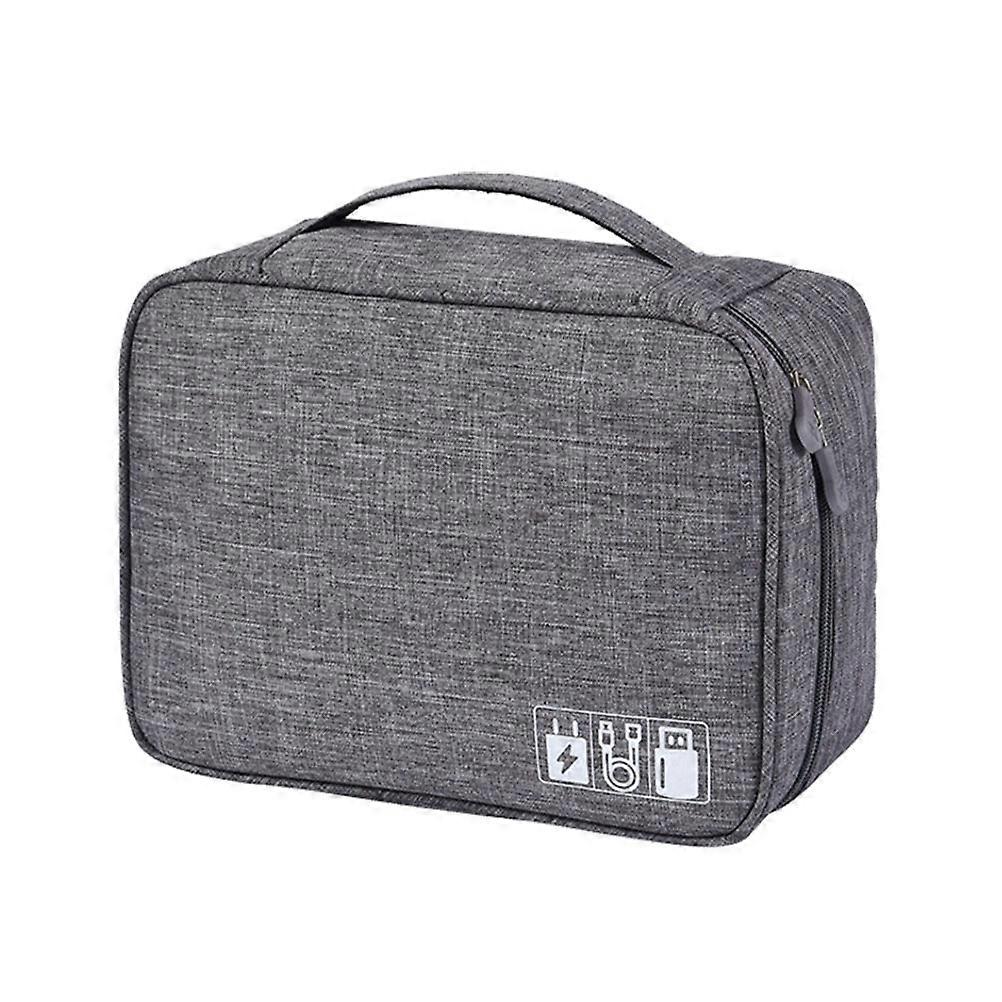 Cable Pouch Travel Essentials Bag Digital Gadget Organizer Case Gray 24.50X18.50X10.00CM Scratch-Resistant Sorting 1Pack