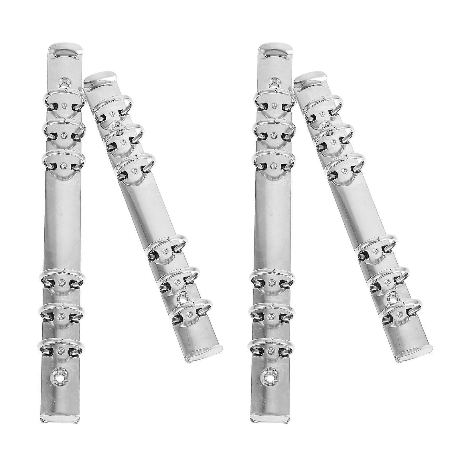Creative Segmented Binder with Stainless Steel Clips for Office Use in Silver Color 4pcs