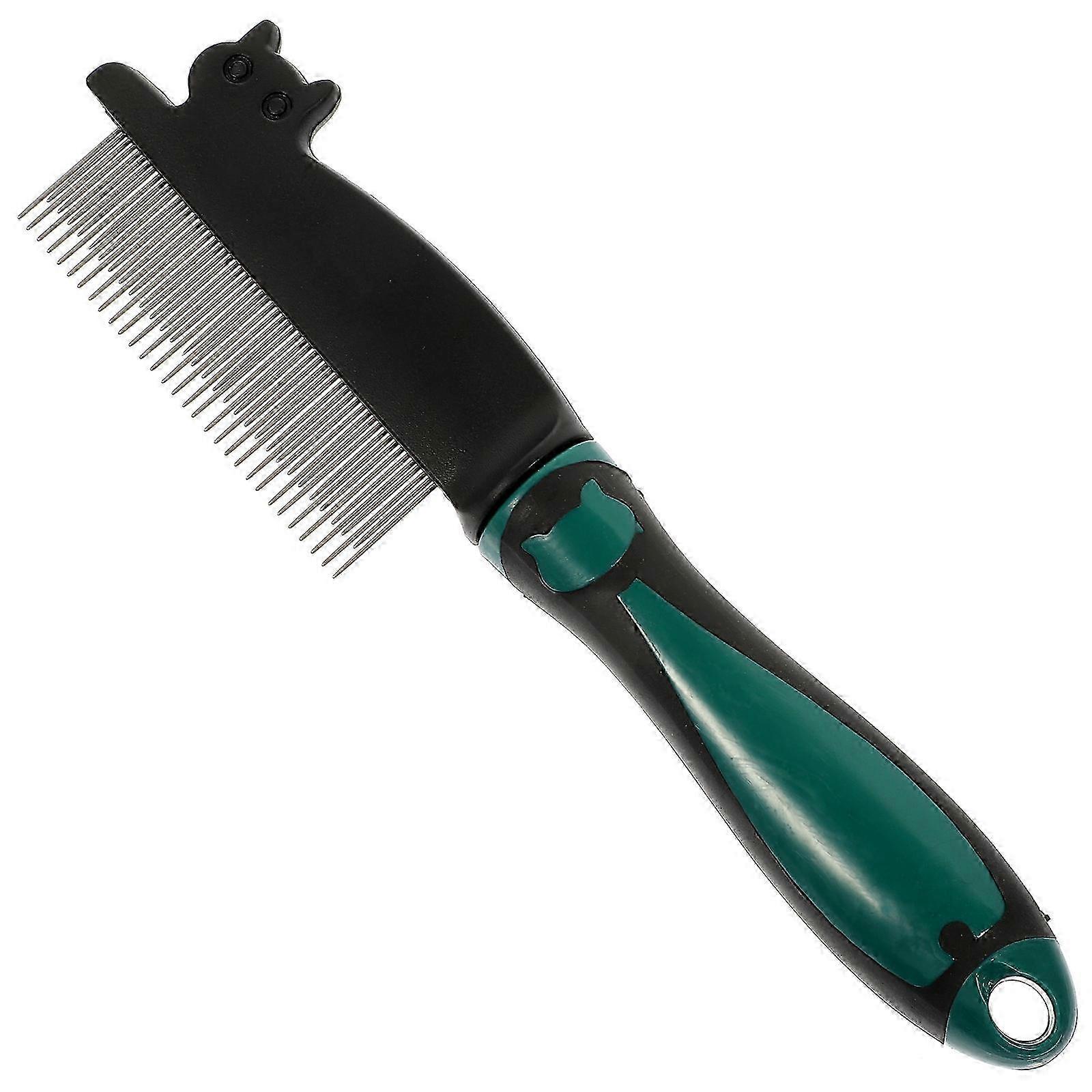 مشط محمول للعناية بالحيوانات الأليفة للقطط - أخضر ، 21x5.2x2.5 سم