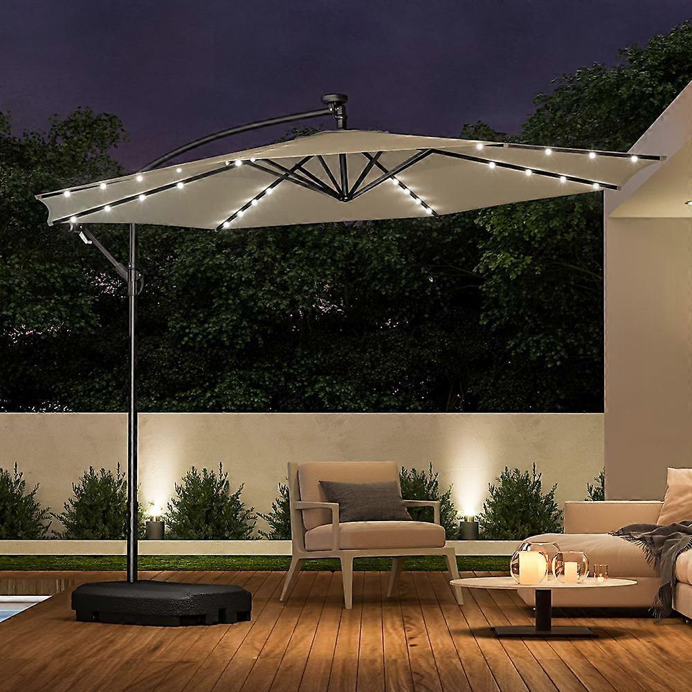 LED Parasol 3M Umbrella with Rectangular Base