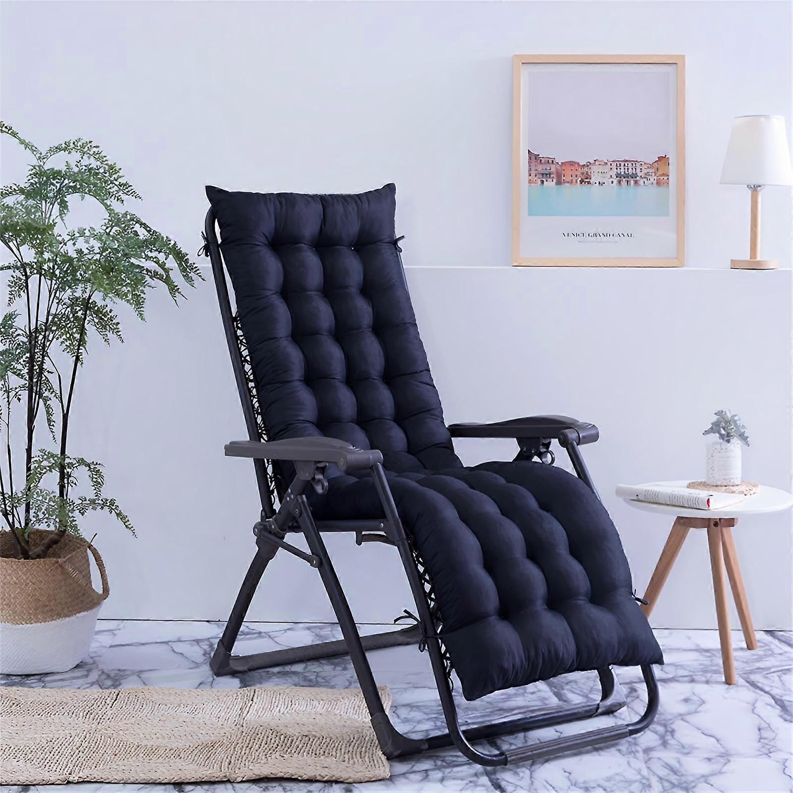 Lounger Cushion with NonSlip,, Soft Comfortable for Indoor/Outdoor (Black, 40x110cm)