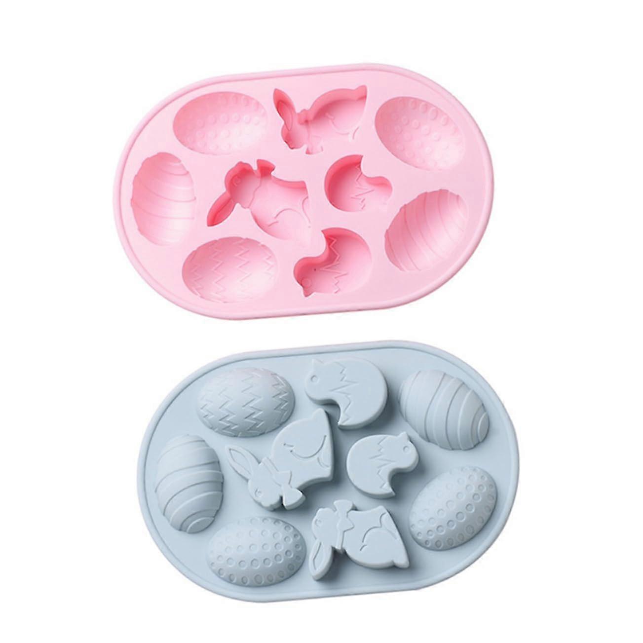 Rabbit Silicone Molds for Easter Desserts, 2-Piece Baking Tool for Cookies and Sweets, Random Color Kitchen Bakeware