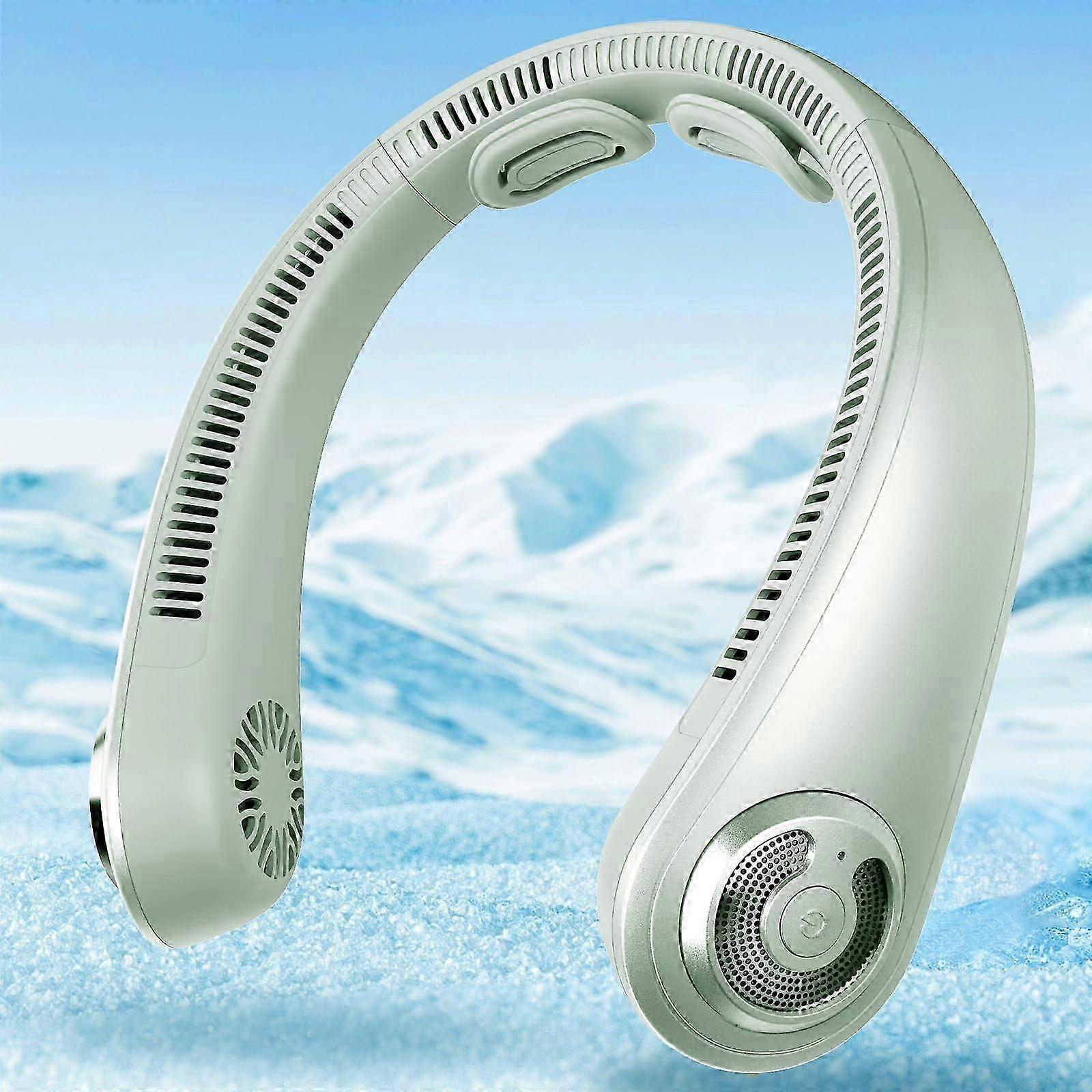 Rechargeable Personal Neck Fan with Support for Cooling Air