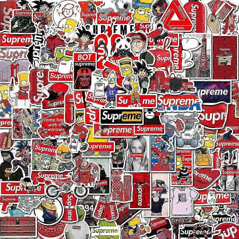 100 件酷贴纸包，时尚品牌防水贴纸，水瓶笔记本电脑行李吉他手机头盔乙烯基贴纸，滑板贴纸