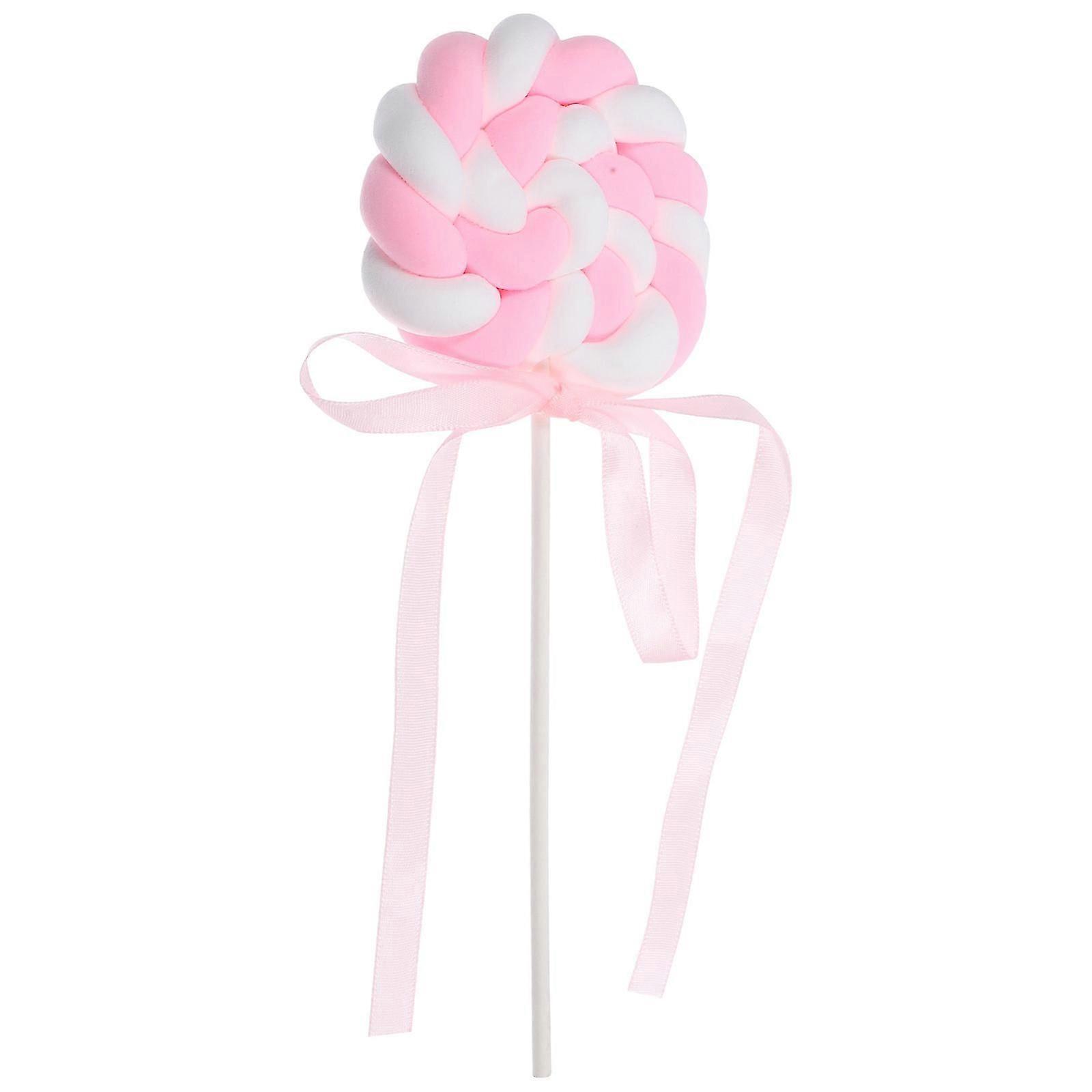 Fake Lollipop Prop Simulation Marshmallow Lollipop Display Photography Model Party Prop Pink Round Head 1Set