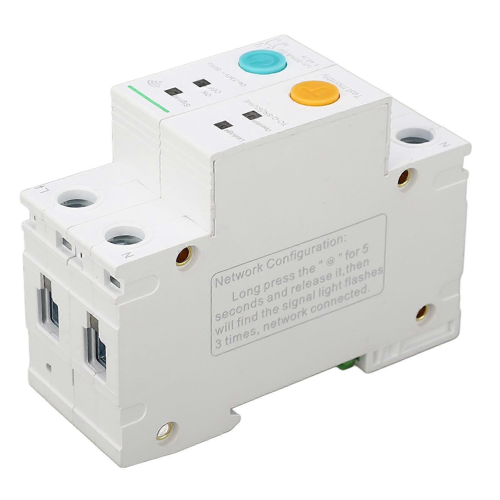 מפסק חכם WiFi 2P מתג קטן 25A 30mA הגנה מפני דליפת כדור הארץ