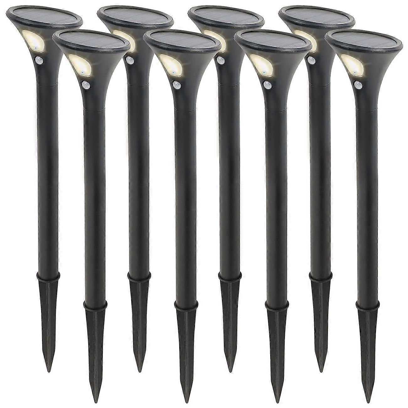 Solar Path Lighting: Set of 8 Designer Solar Lights, Motion Sensor, Warm White