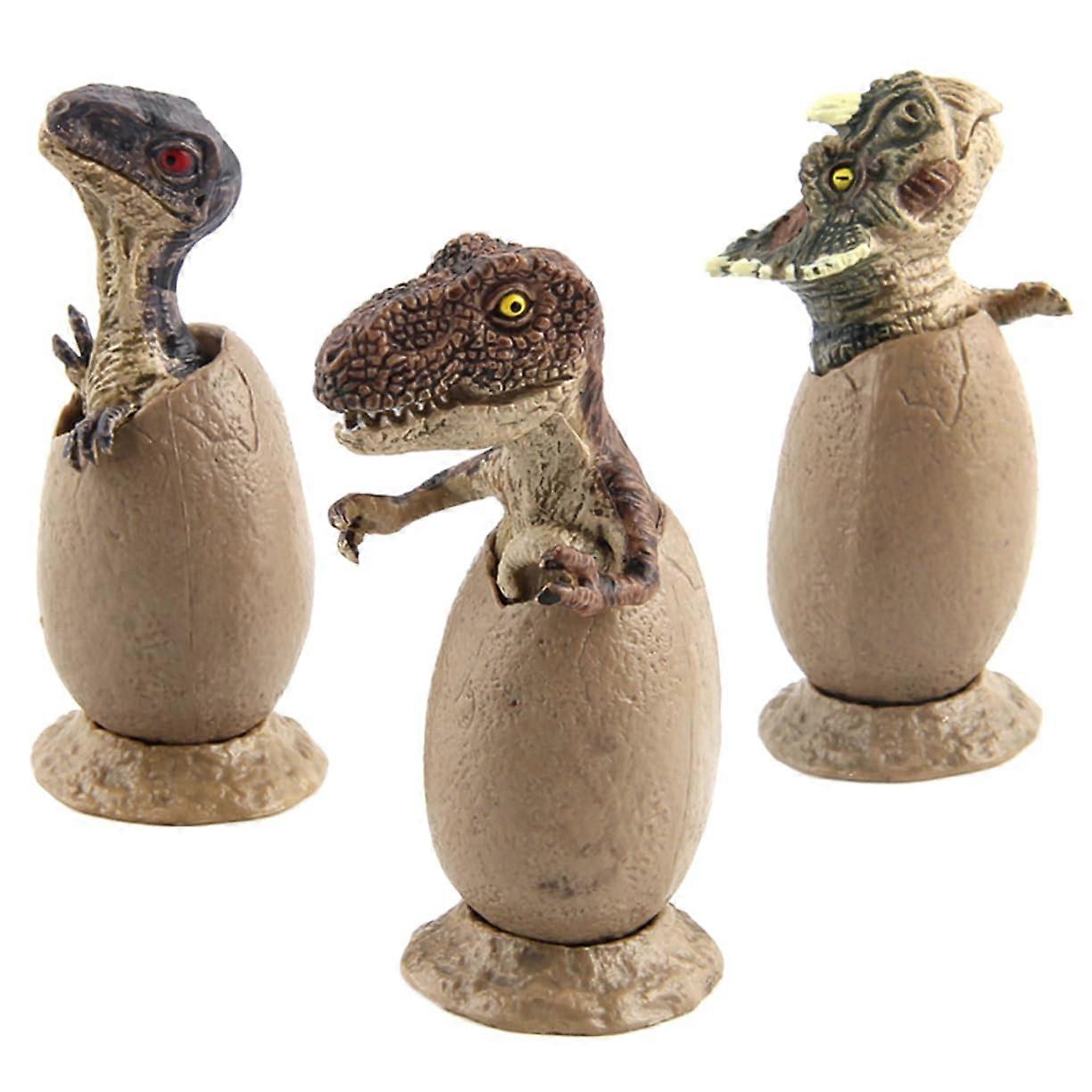 3 Pieces Dinosaur Model Partial Hatching Dinosaur Eggs Decoration for Kids Room and Parties Quality Simulation for Creative Play and Collecting