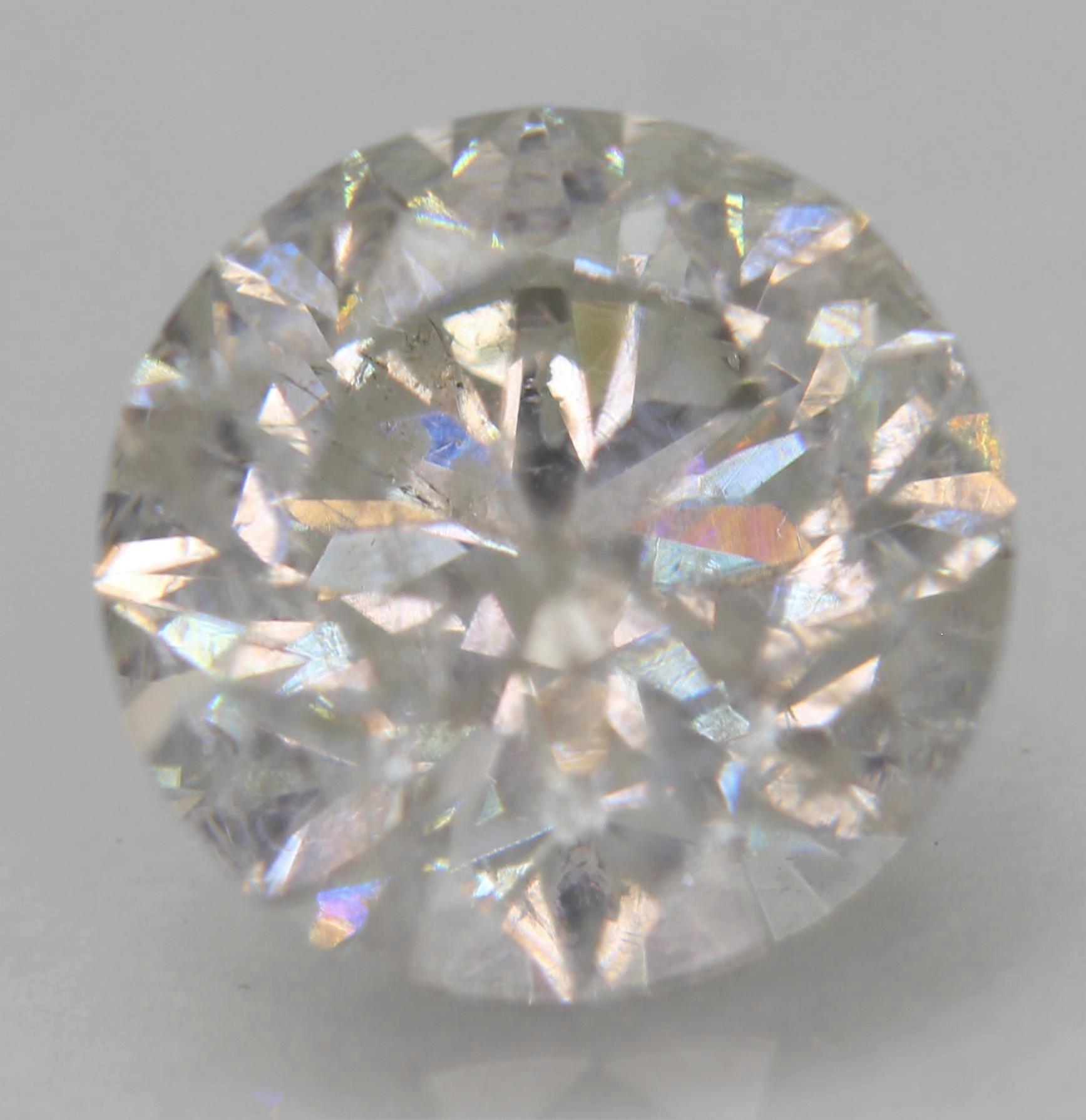 Certified 1.64 Carat G SI2 Round Brilliant Natural Enhanced Loose Diamond 7.34mm