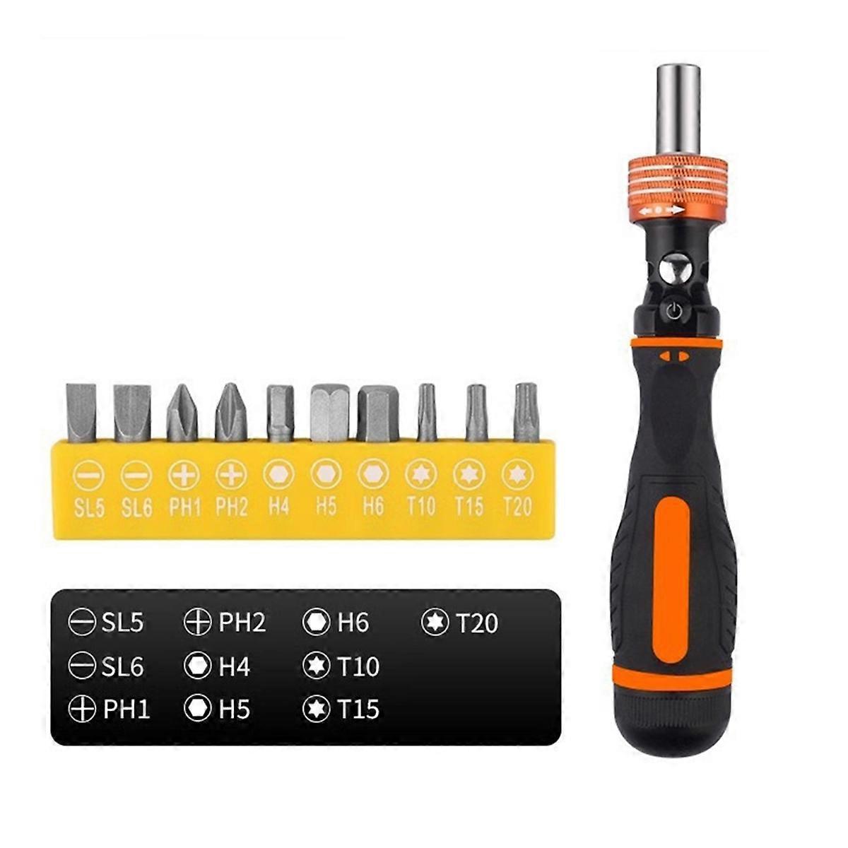 Magnetic Ratchet Screwdriver Set - , Slotted, Square, Hex Bits