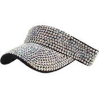 Bling Glänzende Strass Sonnenblende Hut Kappe für Frauen, Verstellbare Sommer Strand Visier Kappen Laufen Tennis Golf Sonnenhut-Gut