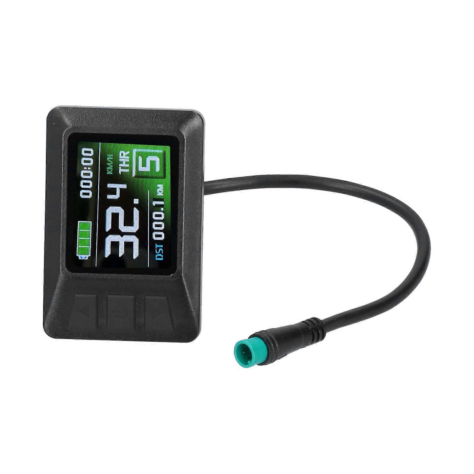 24V/36V/48V LCD7C Color Screen Instrument Electric Bicycle Battery Display with Waterproof ConnectorYMQX)