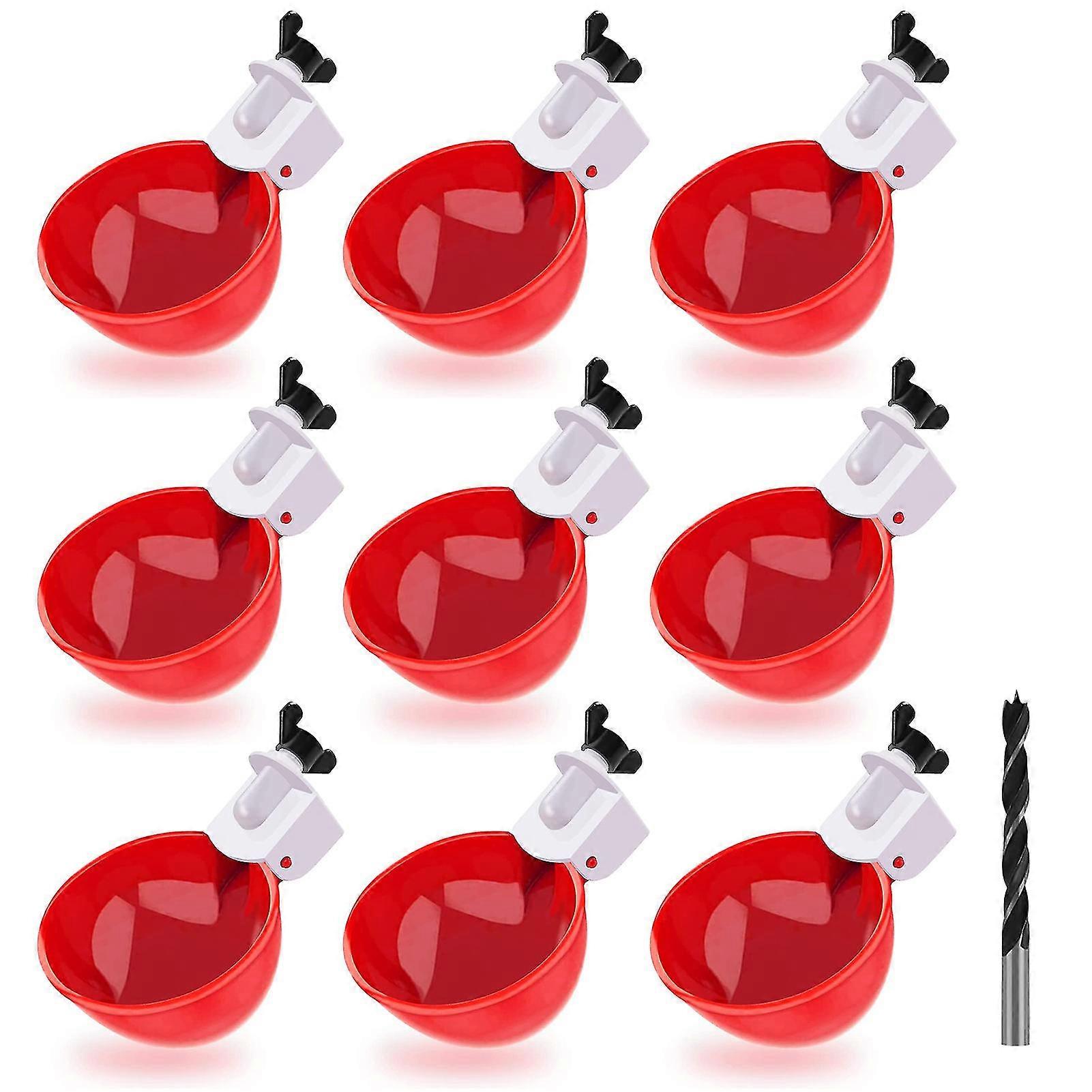 1 Set Poultry Water Feeder Durable Bite-resistant Automatic Chicken Drinking Bowl for Ducks Chicks Bunnies Birds--Red