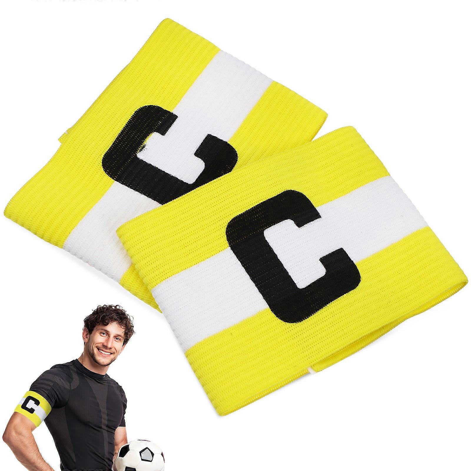 Football Captain Armbands Elastic Nylon Team Leader Bands for Soccer Players, Hook and Loop Closure, Comfortable & Durable Sports C Armbands,