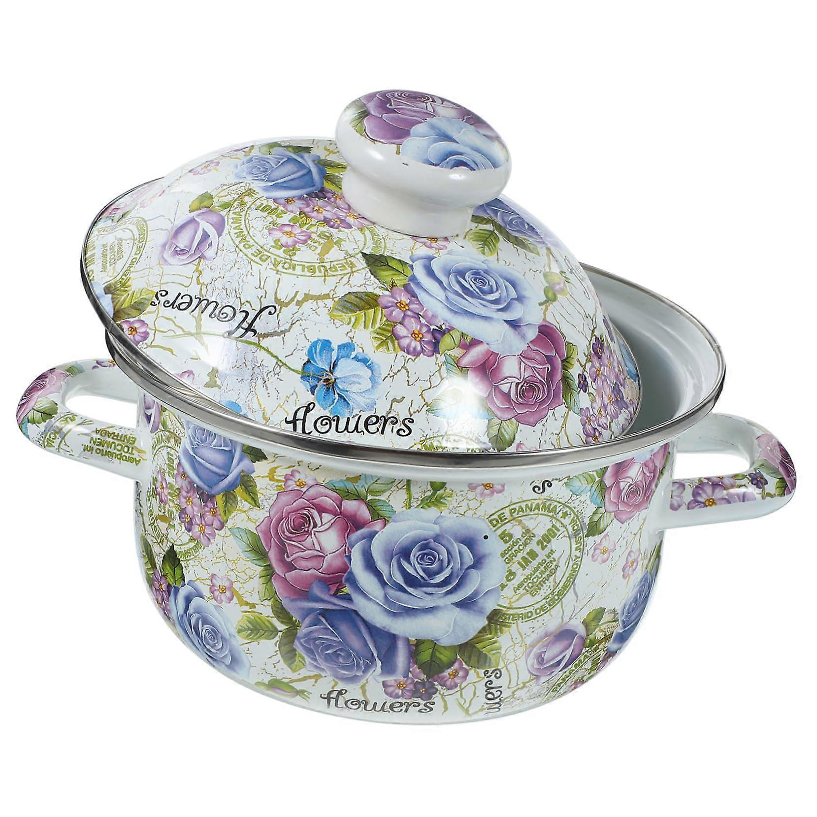 Enameled cooking pot Small pan with ergonomic handles for induction stoves, milk, eggs, and soups, dishwashersafe design