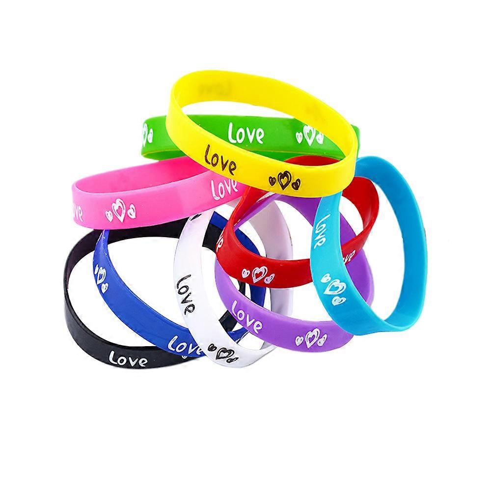 Blank Silicone Wristband Round Shape Hand Rings Comfortable Wearing Assorted Color 20Pcs