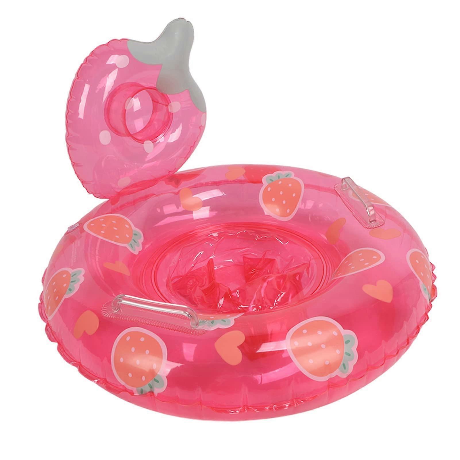 Children's Swimming Ring with Seat for Ages 1-10, Inflatable Strawberry Design, Durable Summer Pool Toy