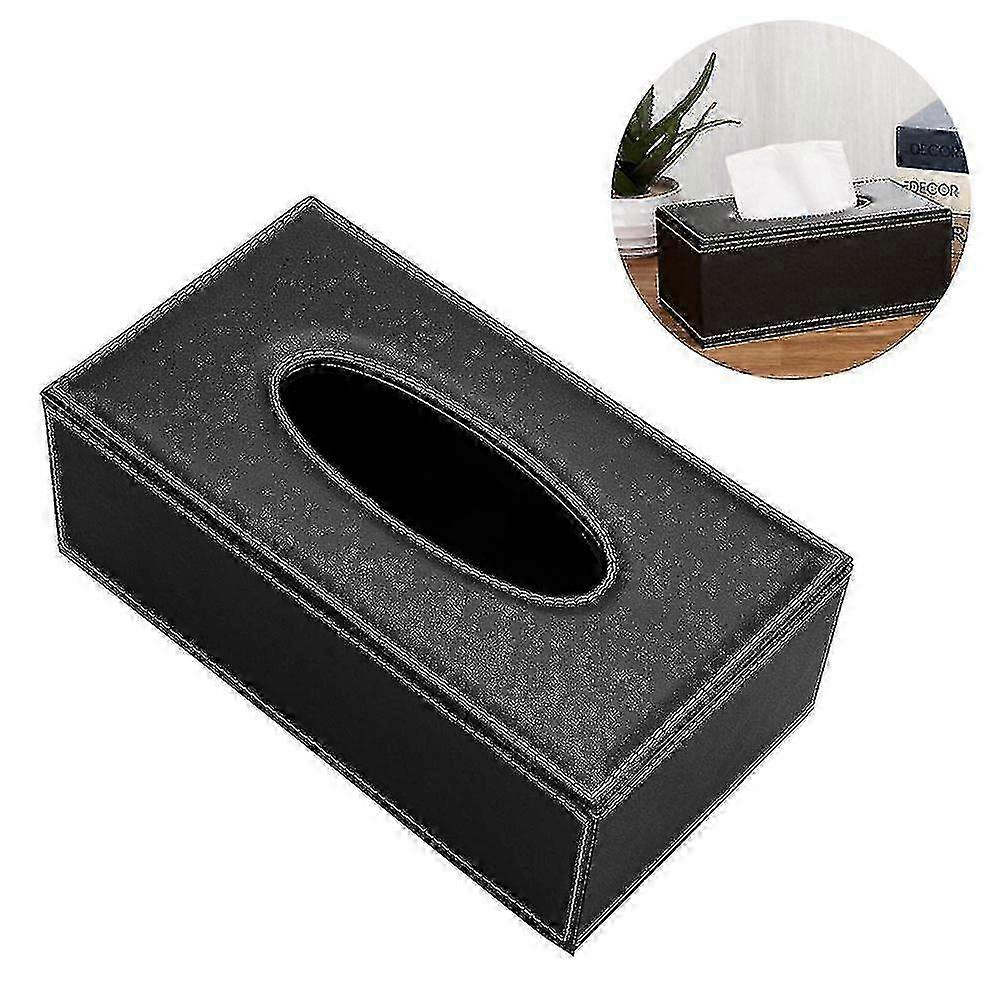 Leather car tissue holder with secure magnetic attachment