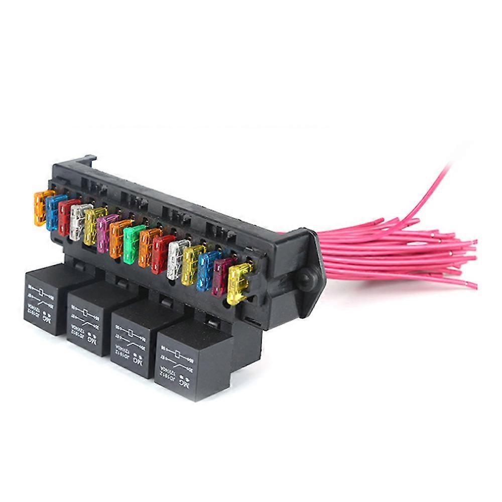 12 V Car Box 15-way Wire Block Box Multi-circuit Control Box Car Wire Holder with Relay