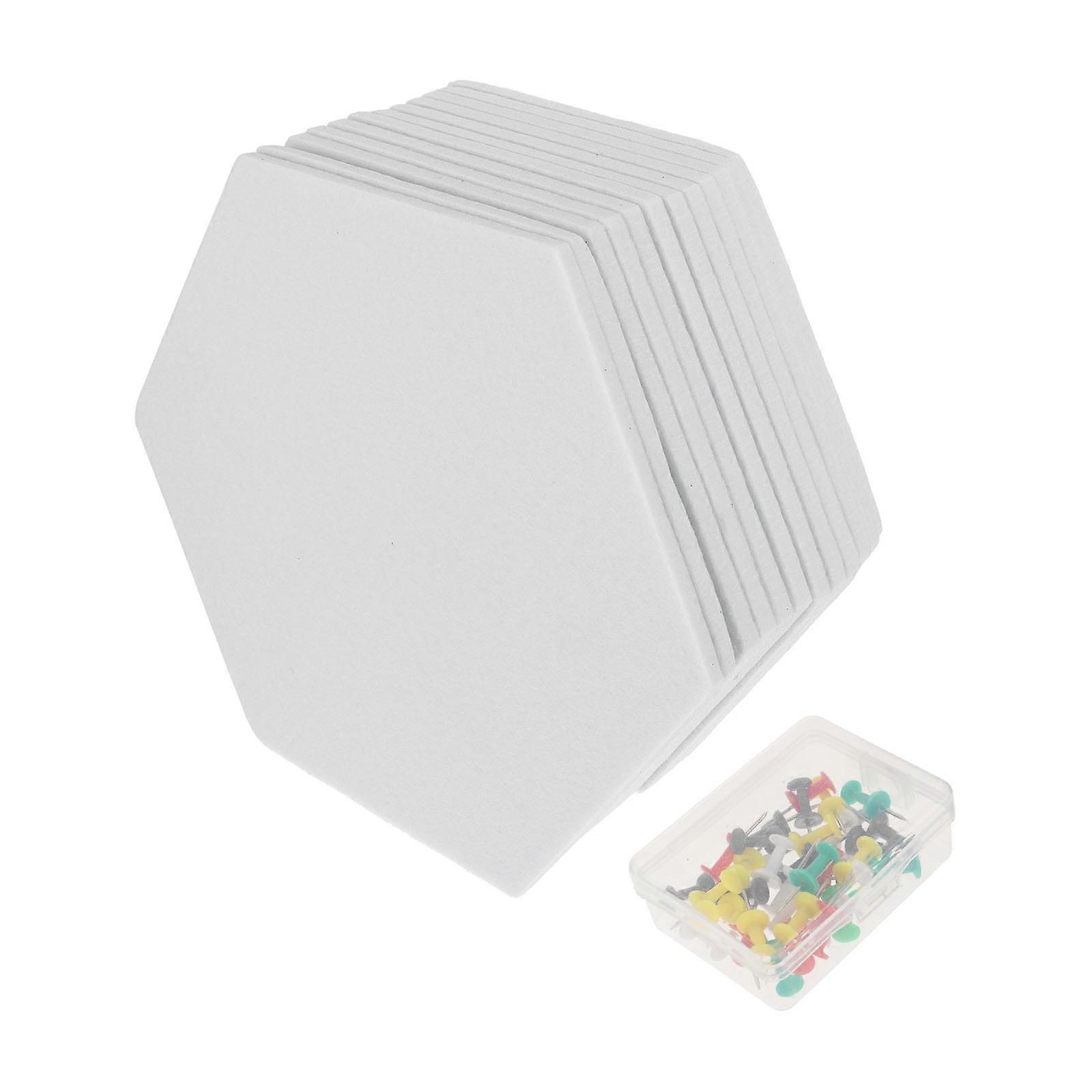 12pcs Sound Absorbing Mats Durable Acoustic Wall Tiles for Home Office Gym White Hexagonal Sound Insulation Material