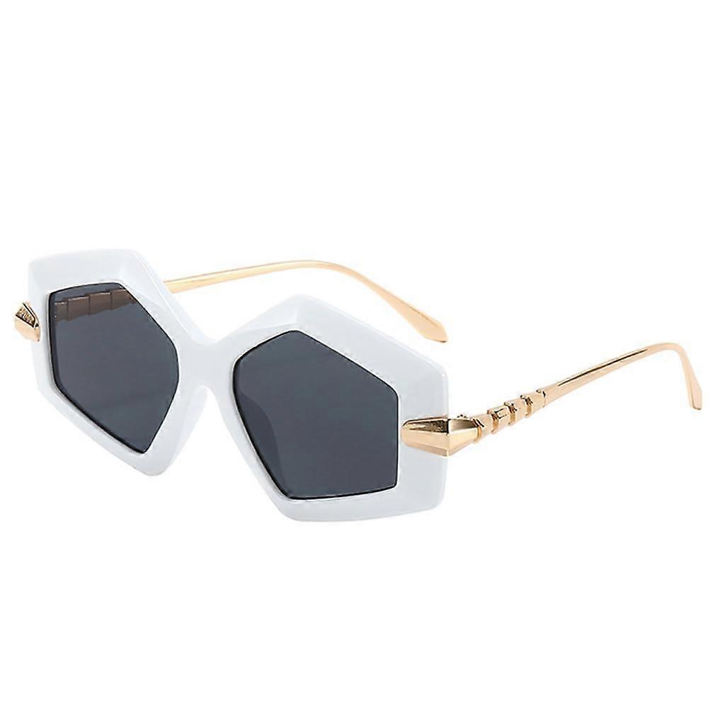 Snake Sunglasses Metal Alloy Frame, Irregular Temple Geometry, Geometric Polygon Style, UV400 Lenses