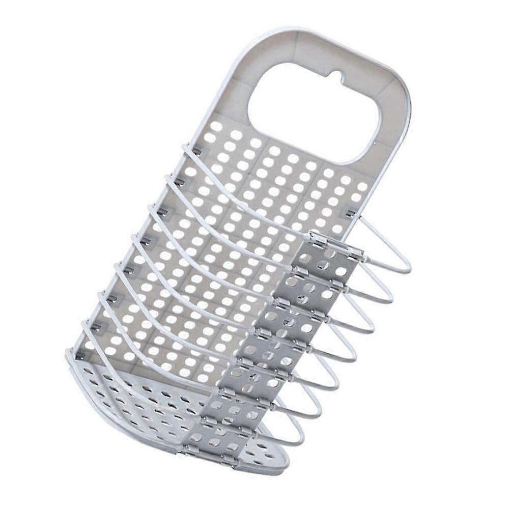 Grey Foldable Laundry Basket Hollow Laundry Organizer for Storage Use