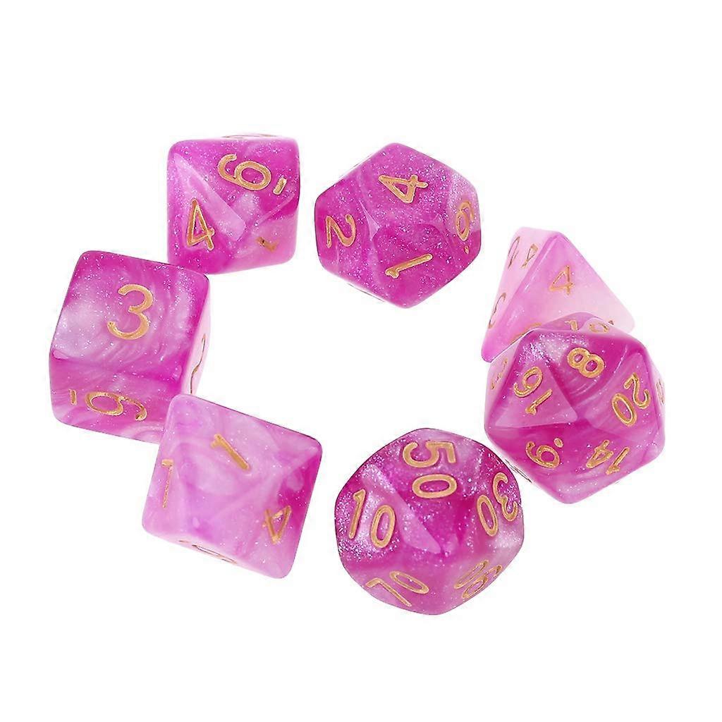 7pcs Dichromatic D4 D6 D8 D10 D12 D20 Polyhedral Dice Numbers Dials Board Game Dice Set 6 Sided For Tabletop RPG