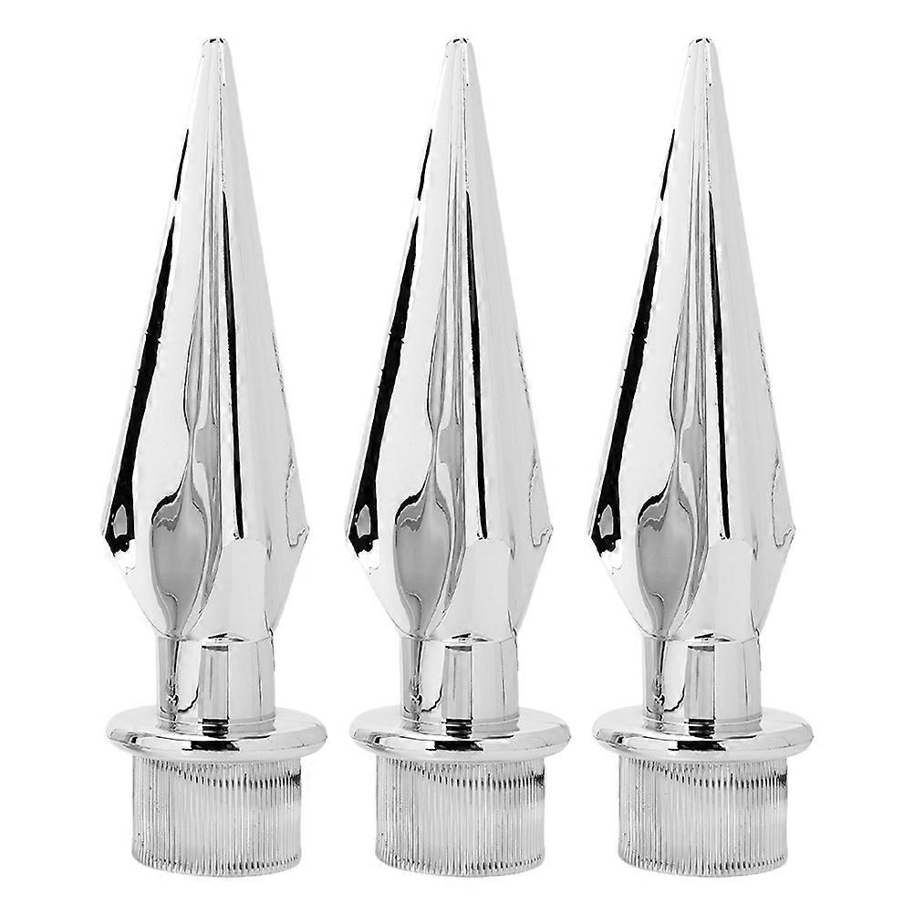 Plastic Flagpole Tip 3Pcs Silver PP Versatile Decor Flag Topper for Flag