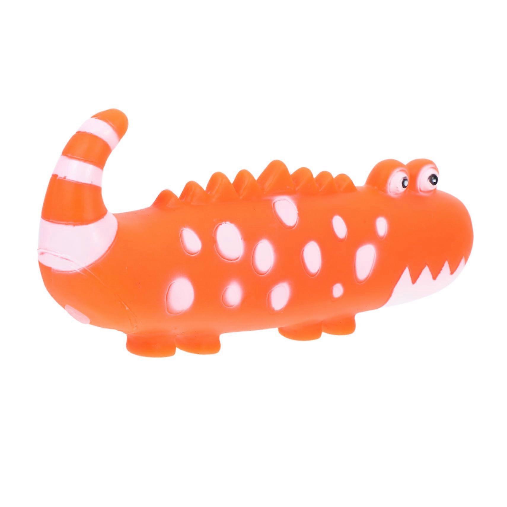 Squeaking Latex Lizard Interactive Orange Reptile Toy For Kids Suitable For Small And Medium Hands