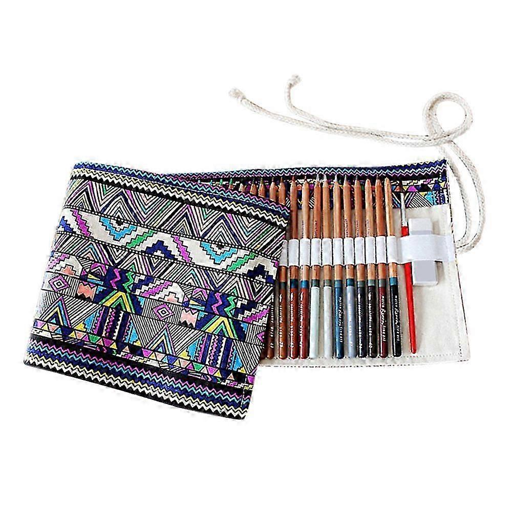 Roll-Up Canvas Pencil Case - Spacious 46x19.5cm Artist Storage Solution