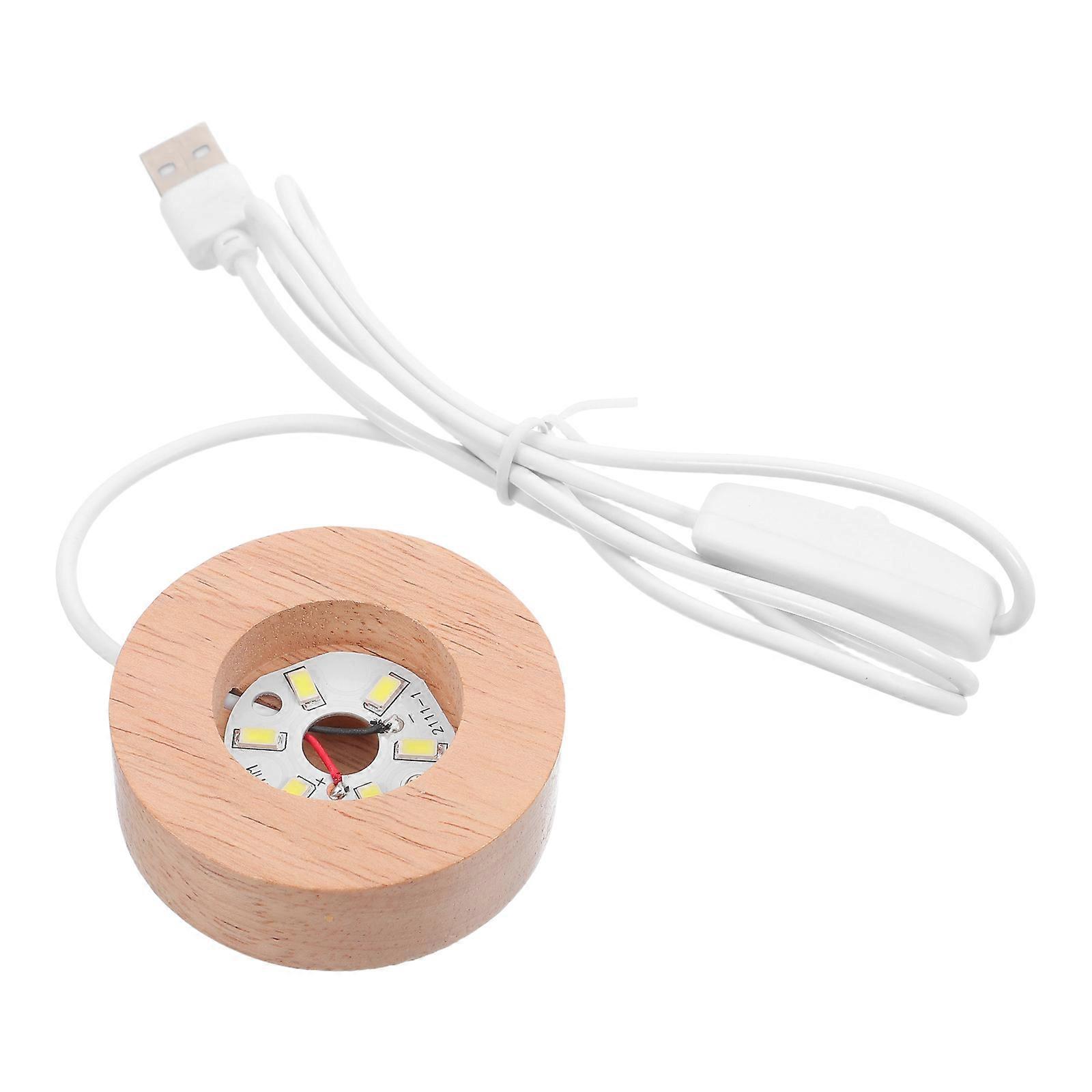 Wooden Display Stand with LED Lights for Crystal Items Assorted Color Compact Size Lightweight