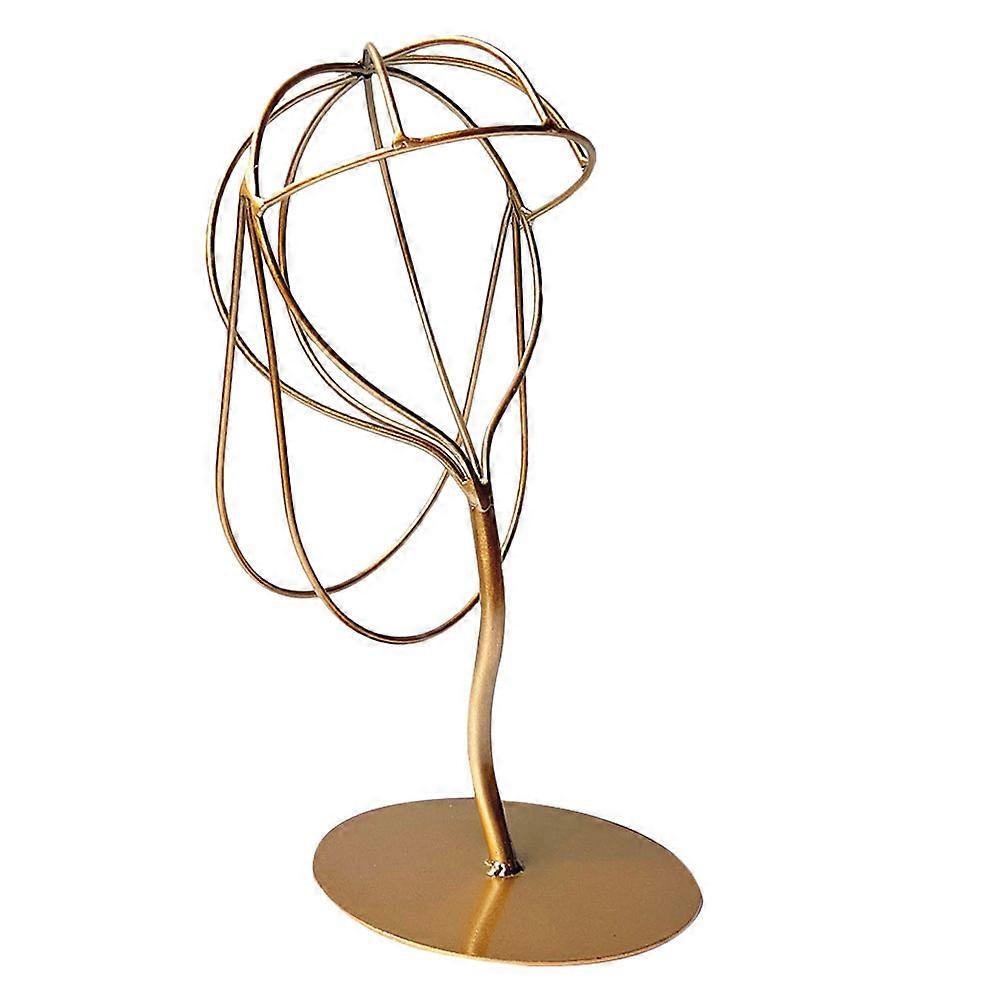 Stylish Iron Tabletop Hat Display Rack for Shop Use – Gold Decorative Storage for Fisherman Beanies and Hats