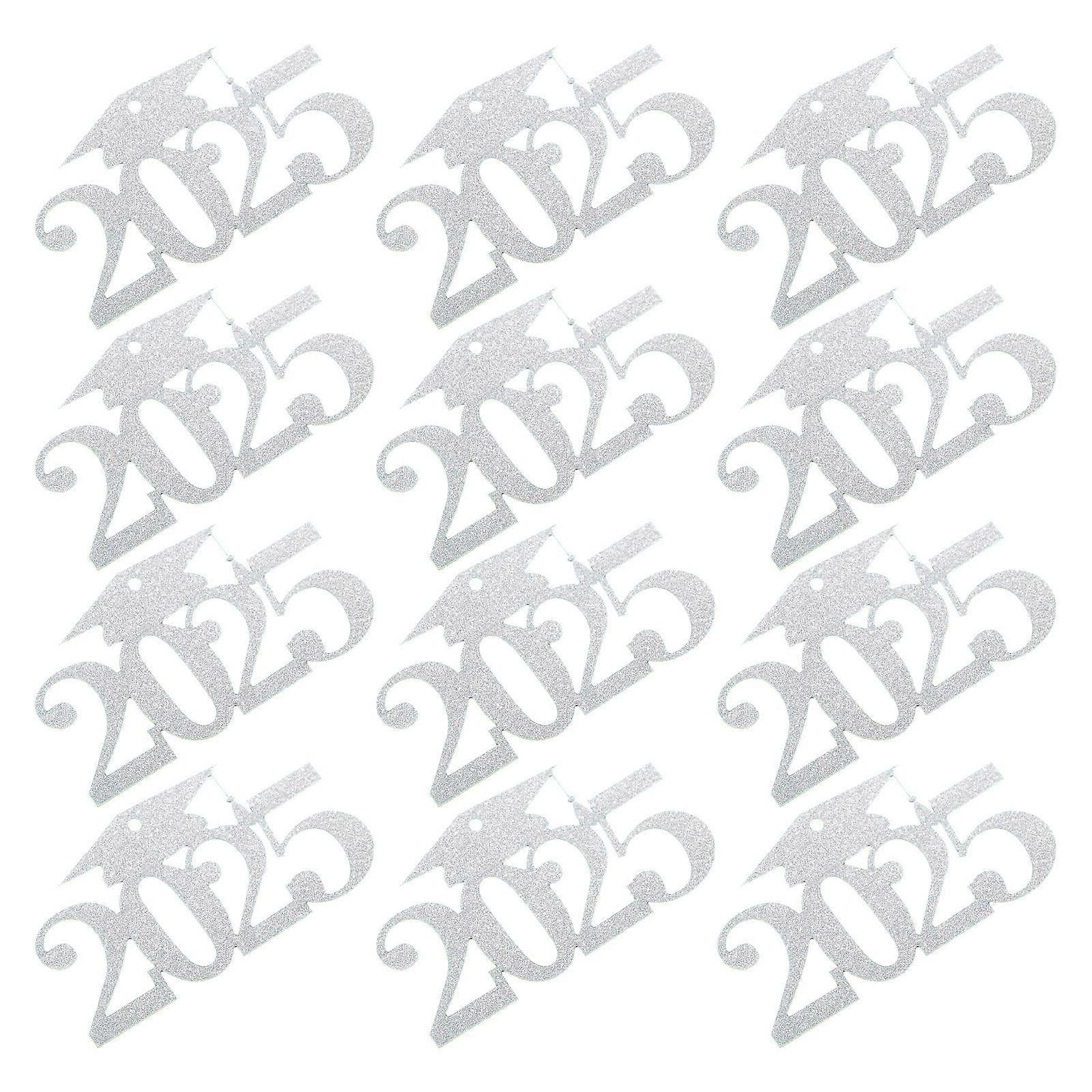 Graduation Cutouts Tags Graduation Centerpieces For Tables Diy Graduation Banners Photo Booth Props Silver 10.50X6.00X0.05CM 30Set