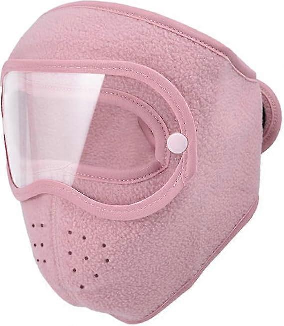Windproof Face Warm Mask Winter Cap Ski Breathable Masks Fleece Face Shield Caps with HD Goggles Anti-fog Cycling Cap Balaclava